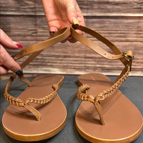 NWOT Jenni Kayne Genuine Leather Braided Tan Sandals | Size 41 / 10 - Picture 7 of 11